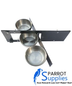 Parrot-Supplies Triple 5 Inch Bowl Parrot Swing Feeder For Cage & Aviary Birds